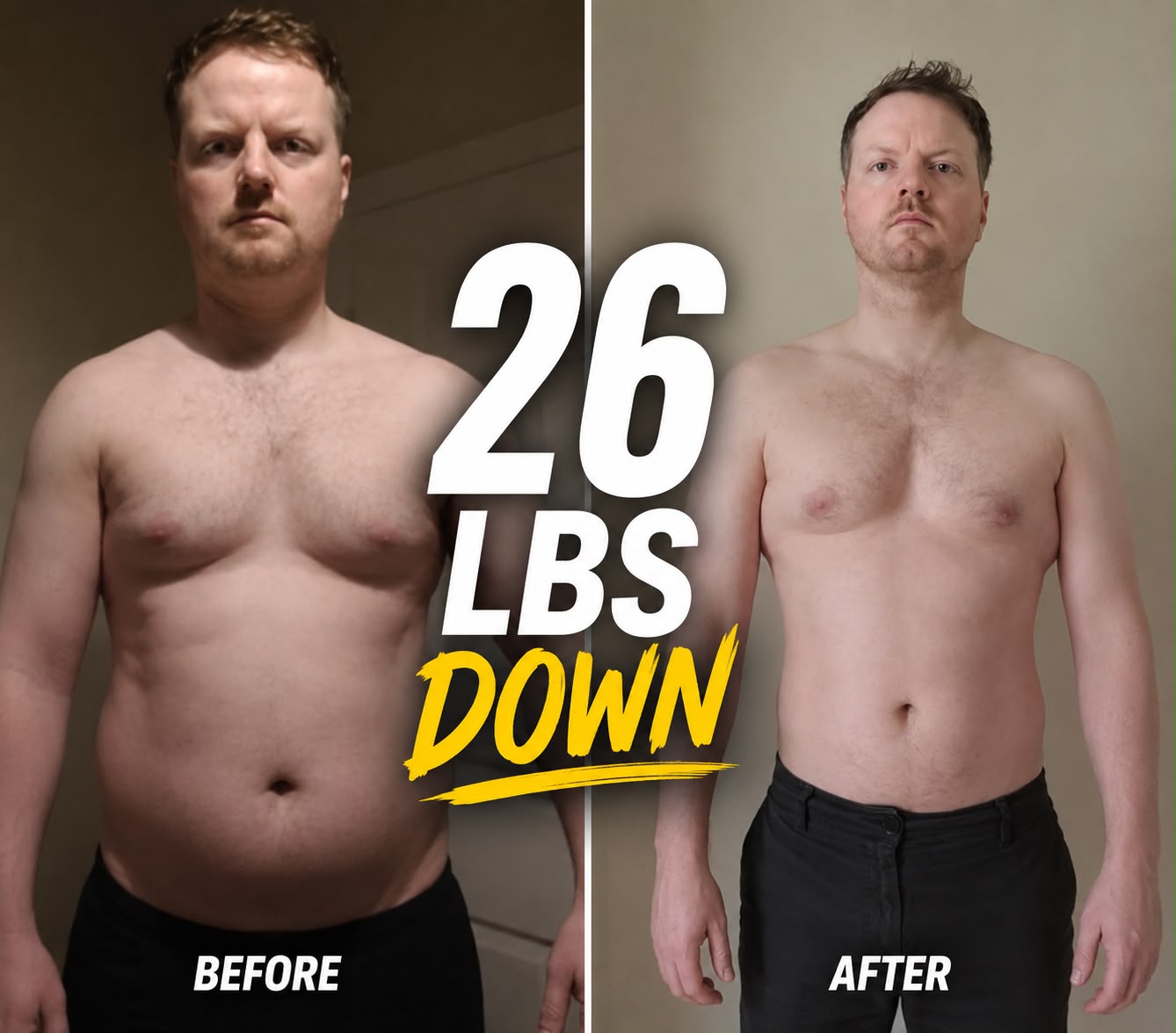 Busy professional transformation, 26 lbs down